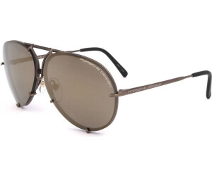 Porsche Design P8478 D Aviator Sunglasses - 69mm Black Frame With Interchangeable Lenses