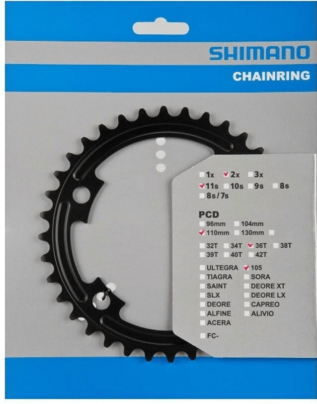 Petit plateau velo route interne Shimano pédalier 105 FC-R7000 noir