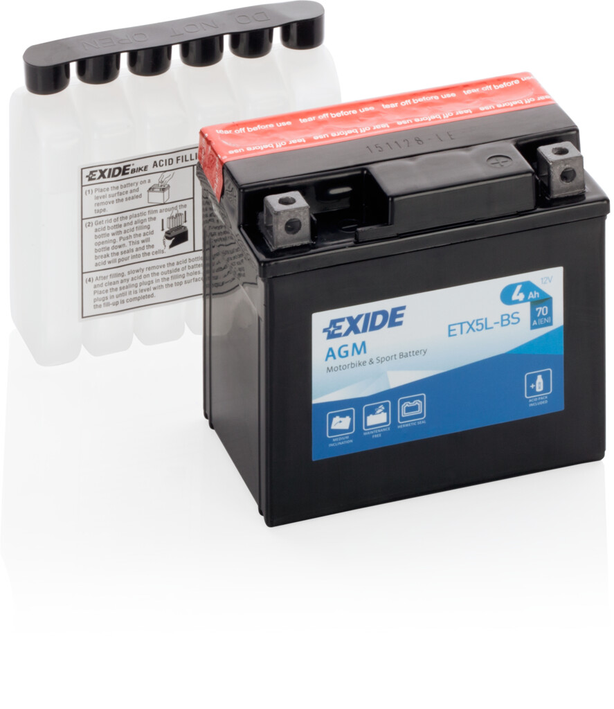 Exide Bike AGM 12V 4Ah YTX5L-BS