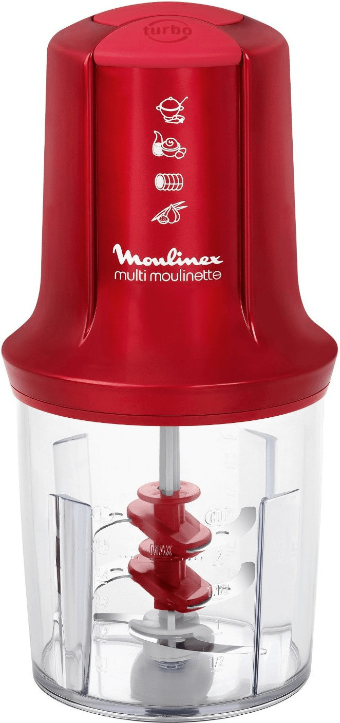 Moulinex Mini Hachoir Électrique - Multi Moulinette - AT714G32 - 3en1 -  Rouge