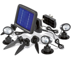 LED Solar Solarspot Solarleuchte Solarstrahler Beleuchtungs Set 3 Strahler 