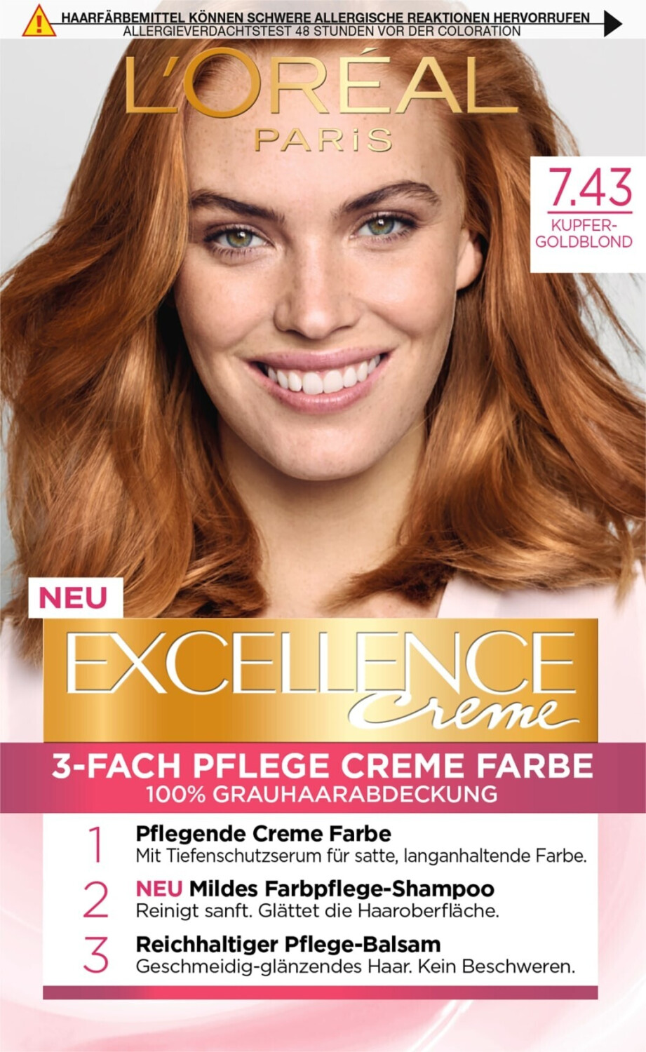 Photos - Hair Dye LOreal L'Oréal Excellence Crème 7.43 