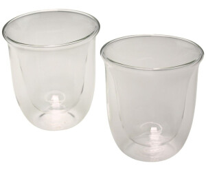 De'Longhi Lot de 2 verres élégants et thermiques en verre borosilicate à  double paroi, 500 ml