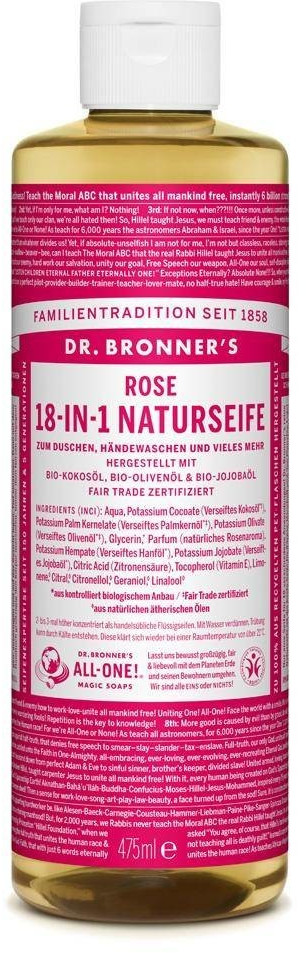Dr. Bronner's Savon liquide à la rose (473 ml)