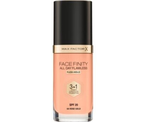 Max Factor Facefinity All Day Flawless 3-in-1 Foundation – Primer, Concealer & Foundation, Matt, LSF 20, Farbe Golden 75, 30 Ml