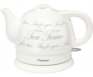 0,8 litri Motivo: Tea Party Ceramica Bestron Bollitore in stile retro Ca 1800 Watt 