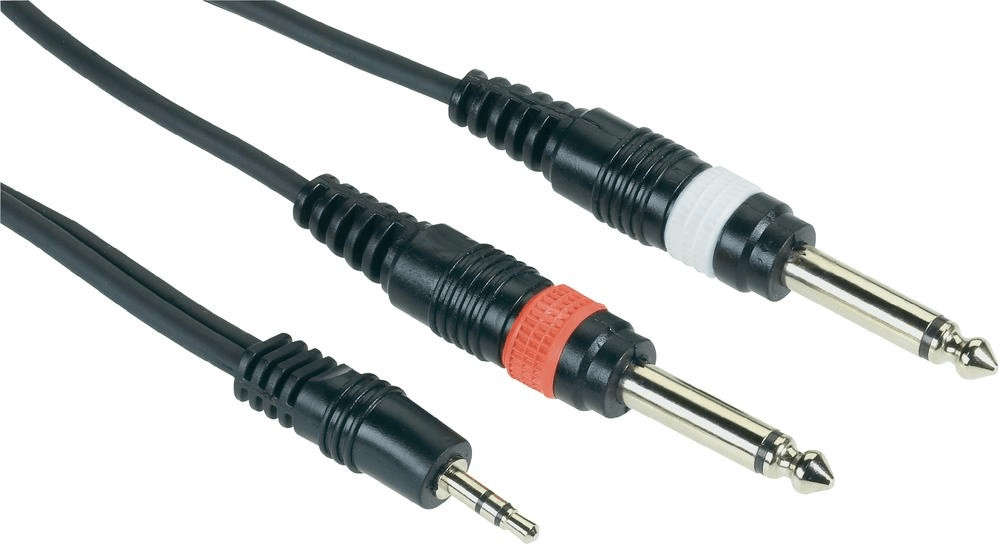 Paccs Adaptateur 1 x Jack 3,5mm mâle / 2 x Jack 6,3mm mâle (1,5m)