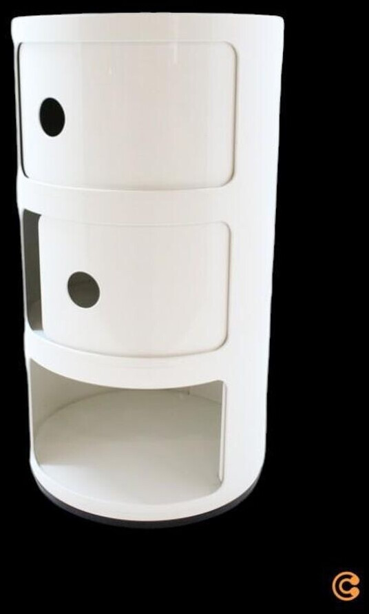 Buy Kartell Componibili Classic 3 Compartment Storage Unit White from