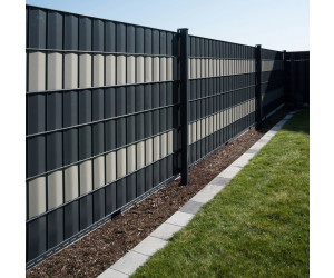 Zaunblende Granitmauer PVC 19cm x 35m #865463 NOOR Sichtschutz Streifen 