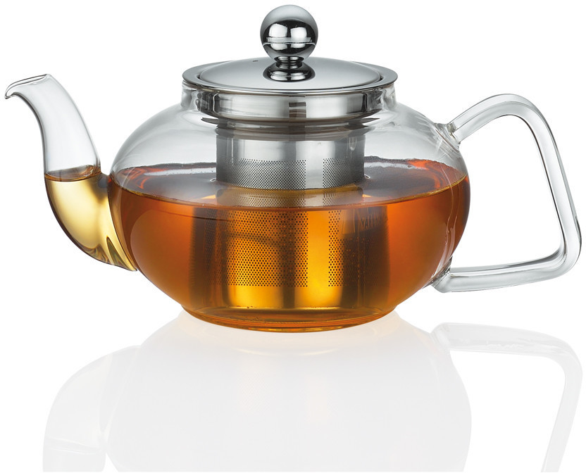 théière en acier inoxydable cuisine bouilloire thé théière en métal avec  infuseur 1l