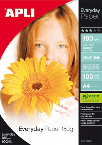APLI Papier photo brillant Everyday 180g/m2 A4 (11475)