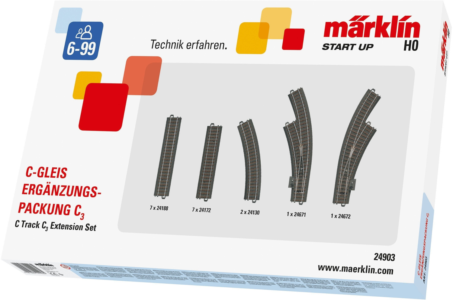 Märklin Coffret d'extension C3 pour voie C (24903)