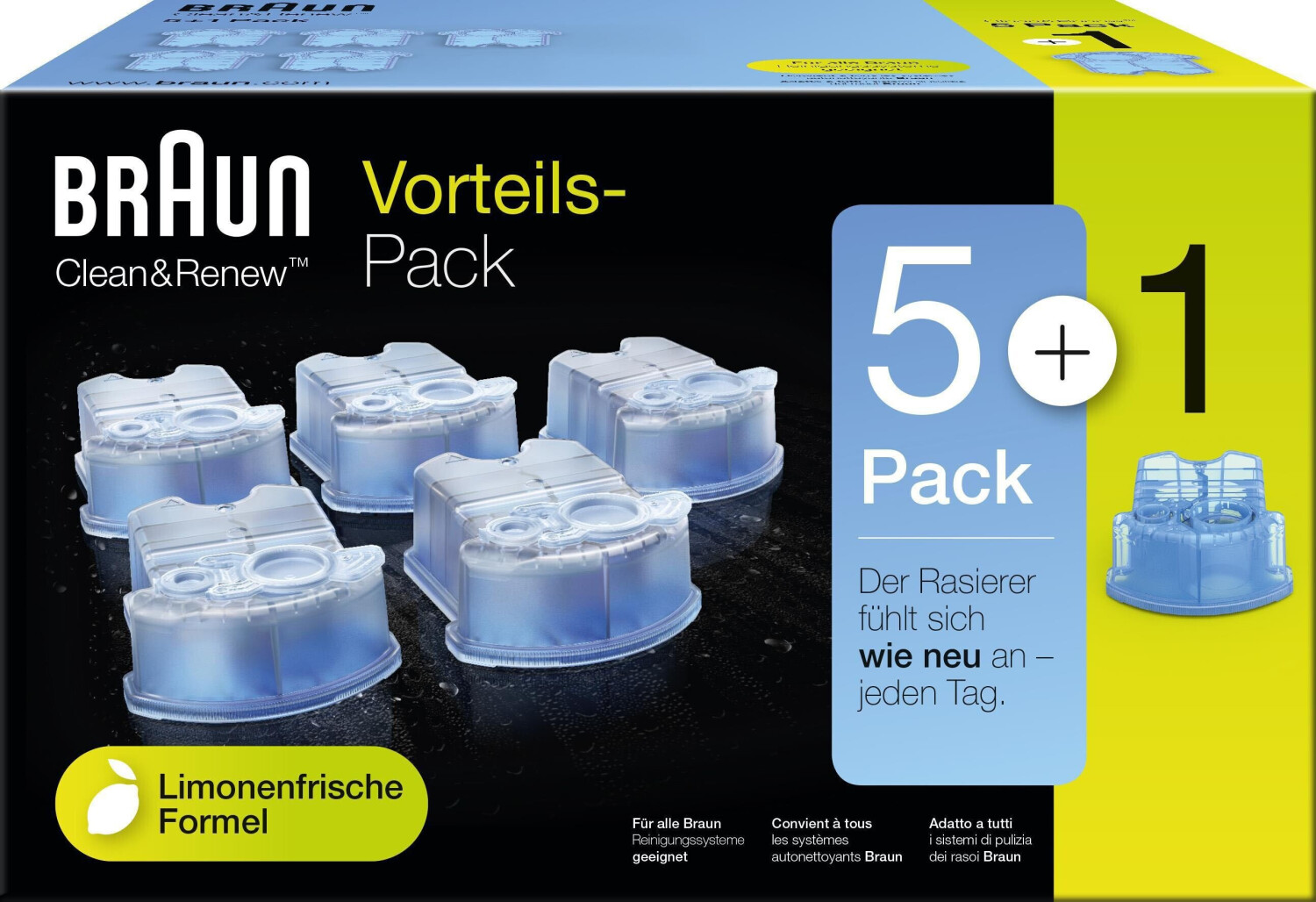 Braun Clean & Renew Ersatzkartuschen für elektrische Rasierer, 5+1er-Pack
