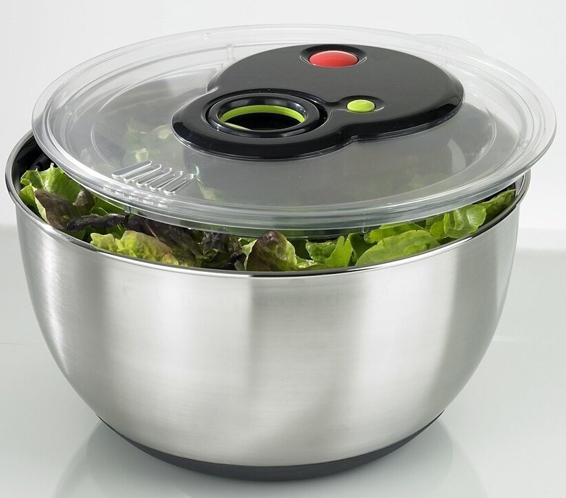  Emsa Turboline Salad Spinner, Medium, Silver: Home & Kitchen