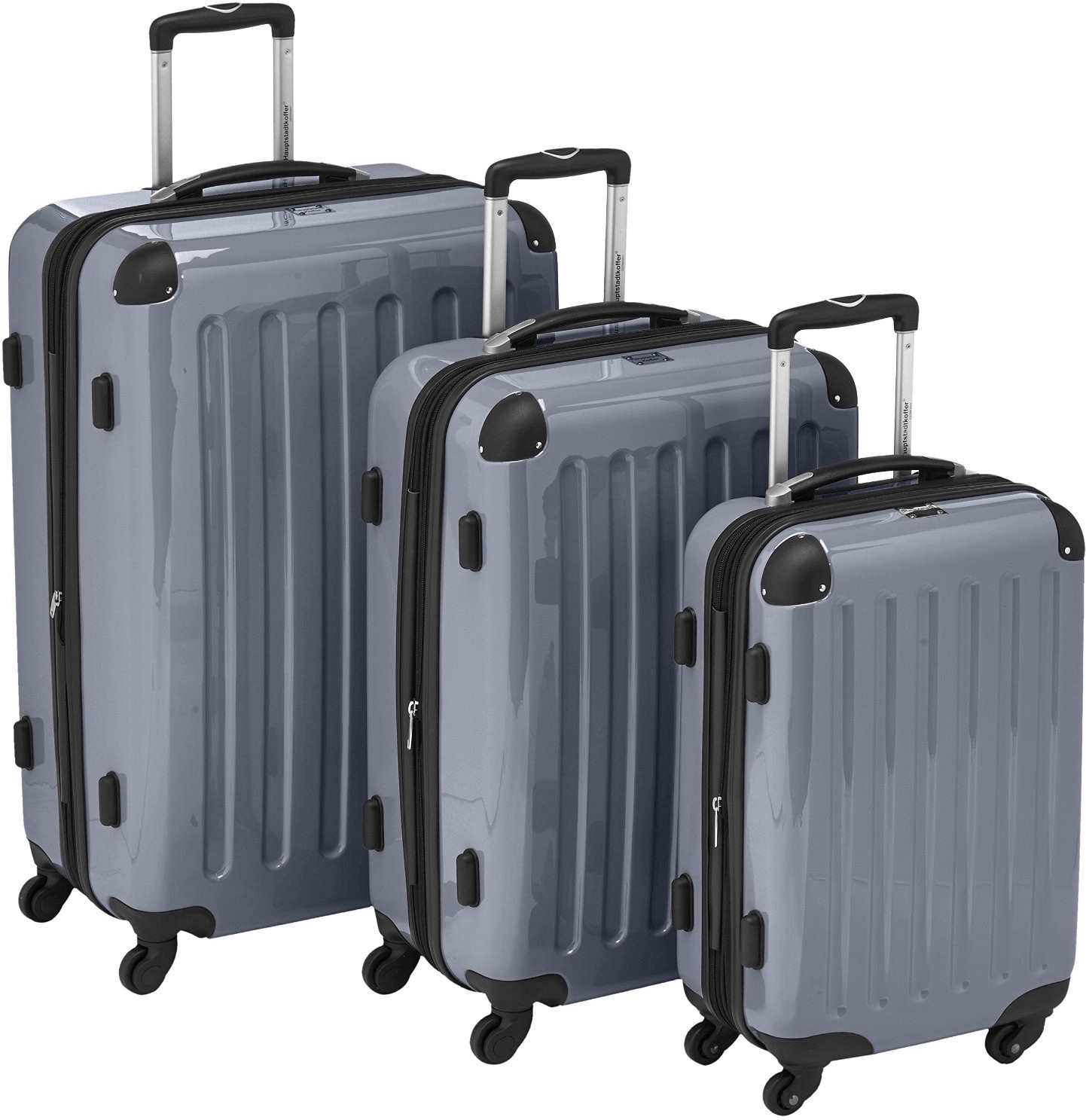 Hauptstadtkoffer Alex 4 Wheel Trolley-Set 55/65/75 cm silver