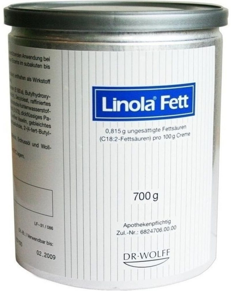 Linola Fett Creme – Pflegecreme Mit Ungesättigten Fettsäuren, 150 G Tube, Für Trockene Haut