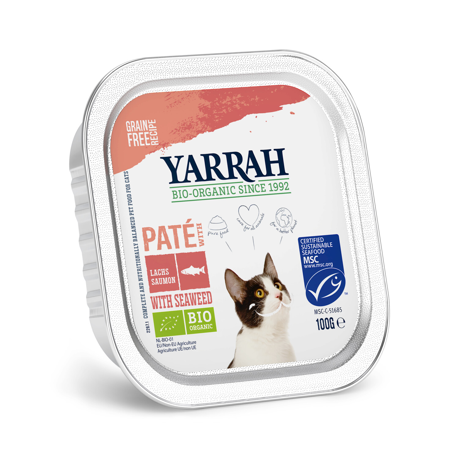 Yarrah Pâté bien-être saumon et algues de mer (100 g)