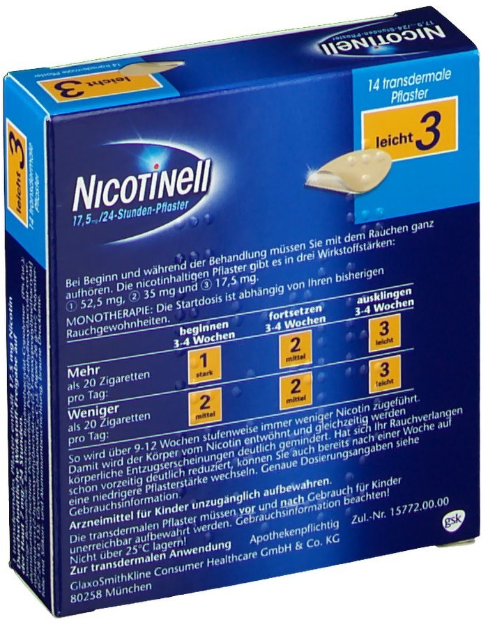 Nicotinell 7 mg / 24-Stunden-Pflaster (14 Stk.) ab 32,55