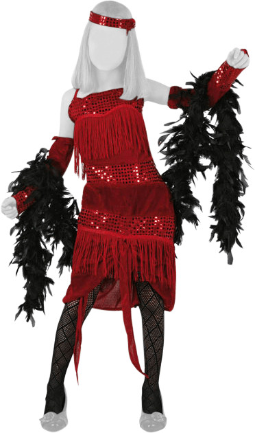 ATOSA Charleston-Kostüm Für Kinder – Größe 5-6 Jahre, Rot, Karneval & Fasching