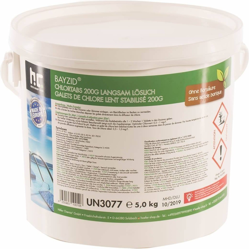 Höfer Chemie Galets de chlore lent (200g) 1 x 5 kg