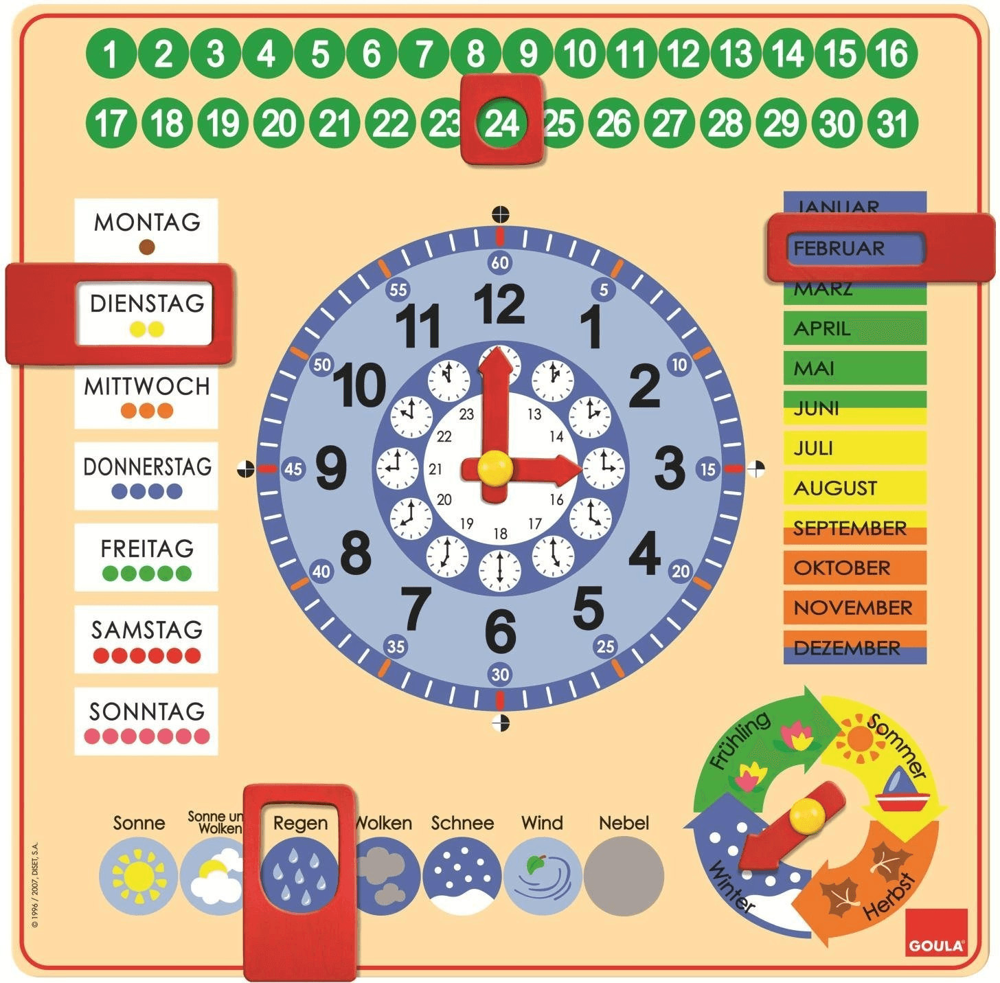 Jumbo Kalender-Uhr
