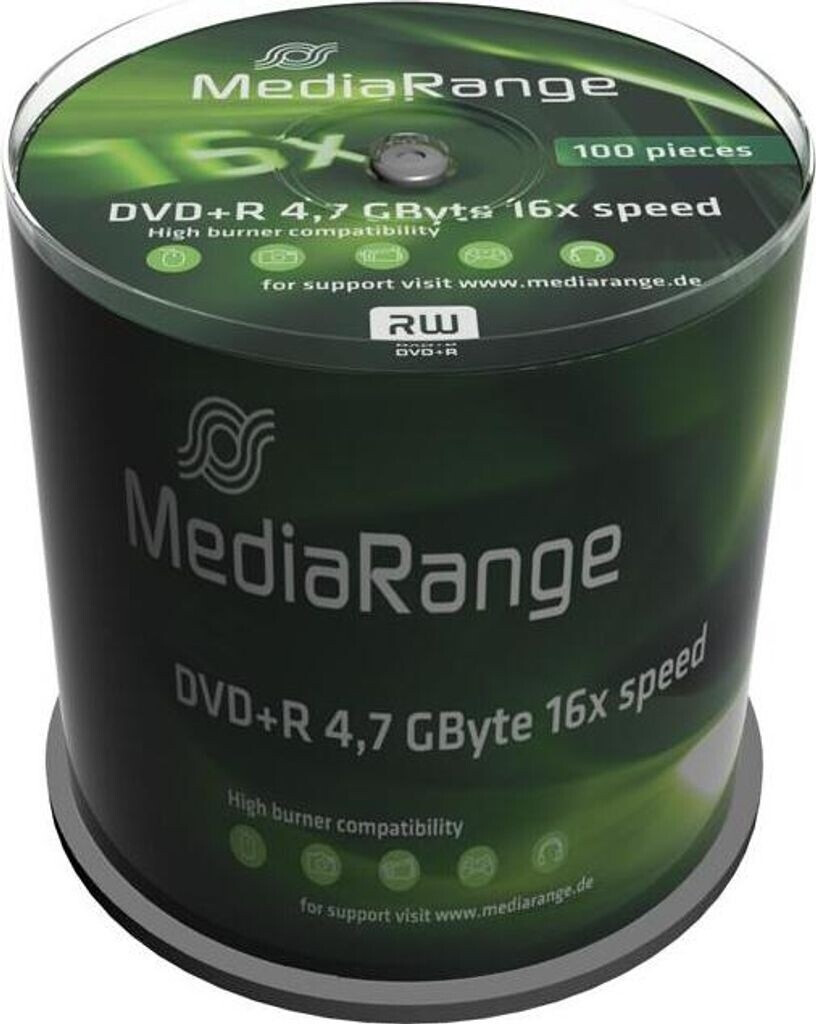 MediaRange DVD+R 4,7GO 120min 16x cake box de 100 pièces