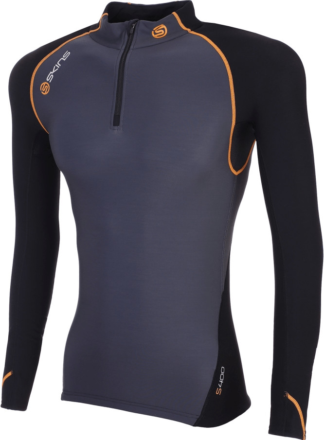Skins S400 Men's Thermal Long Sleeve Compression Top With Zip Mock Neck