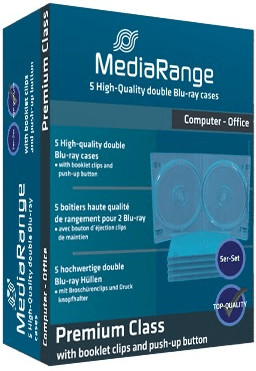 Custodia Per Blu-ray MediaRange - Confezione Da 30, Trasparente, Per 3 Dischi, Compatibile CD/DVD - Foto 2
