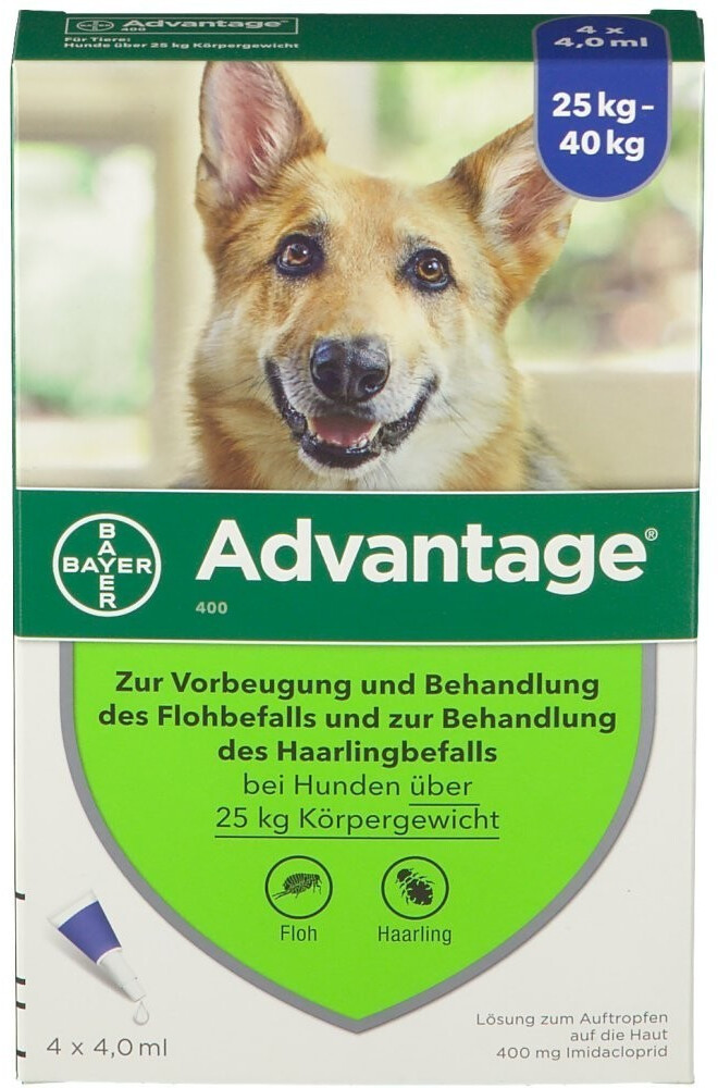 Bayer Advantage 400 für Hunde über 25 kg 4 Pipetten ab 27,47