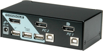 Roline DisplayPort USB 2.0 KVM Switch, 1 User - 2 PC (14.01.3327)