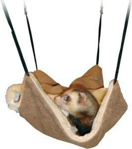 Flamingo Sachet pour furet brun suede et peluche (30 x 26 cm)