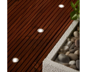 LED-Einbauleuchte BRILLIANT COSA 15 LED IP44 10er Set Edelstahl Blau
