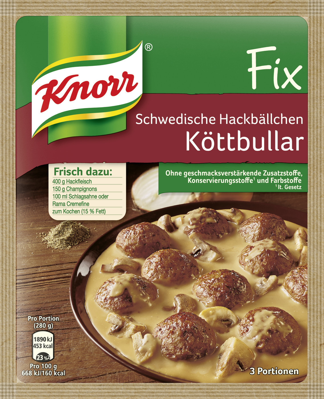 Knorr Fix für Schwedische Hackbällchen Köttbullar (49g) ab 0,84 ...