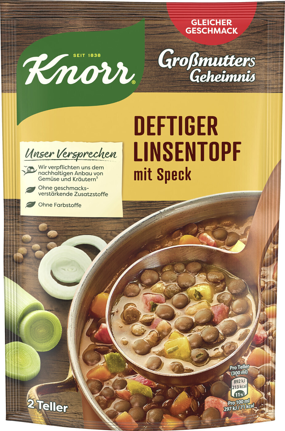 Knorr Großmutters Geheimnis Deftiger Linsentopf mit Speck (133g) ab 5 ...