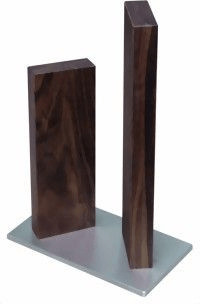 KAI Magnetic Knife Block Stonehenge Walnut Stainless Steel (empty) for 4 Knives
