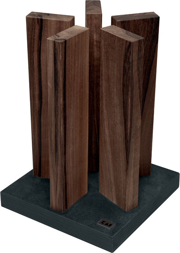 KAI Magnetic Knife Block Stonehenge Walnut (empty) for 10 Knives