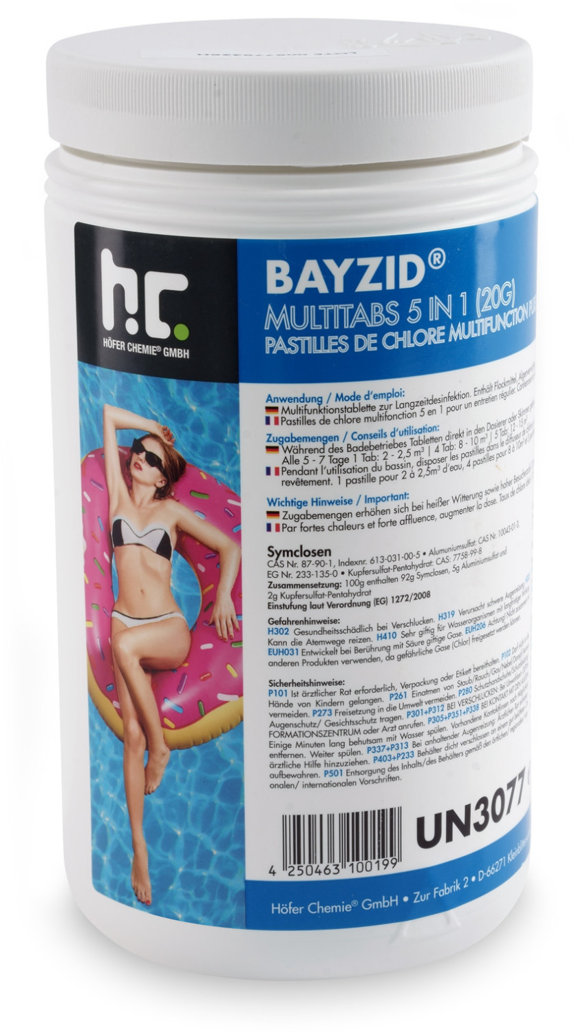 Höfer Chemie Pastilles de chlore multifonction 20g 5 en 1