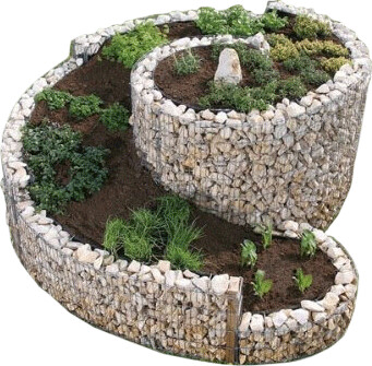 Bellissa Spirale aromatique en gabion 200 x 150 cm