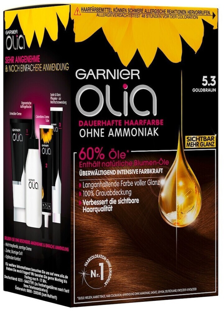 Photos - Hair Dye Garnier Olia 5.3 Golden Brown 