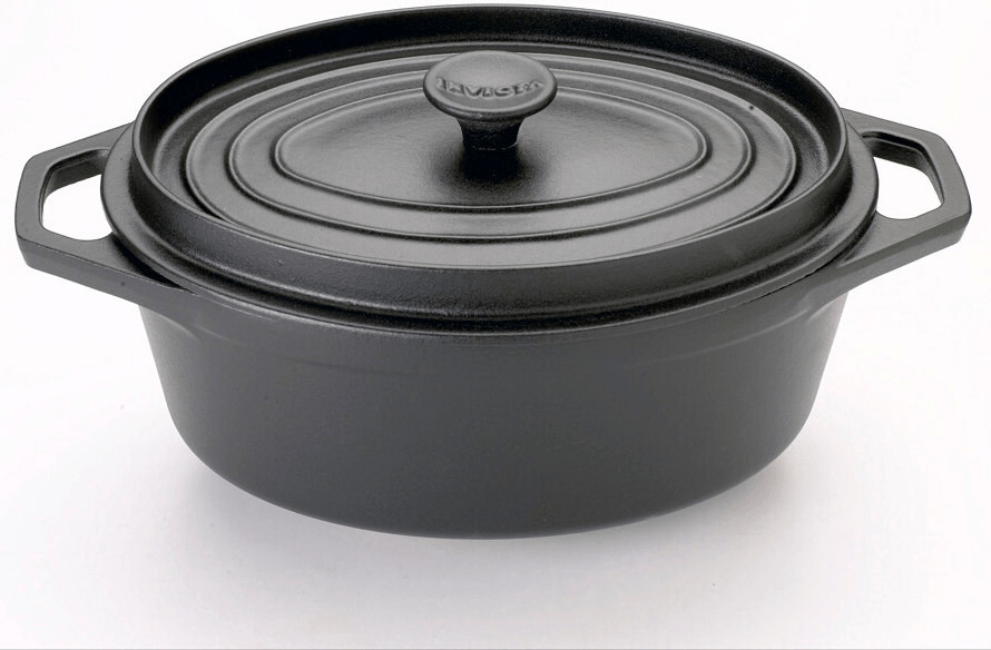 Invicta Cocotte ovale en fonte 29 cm, noire