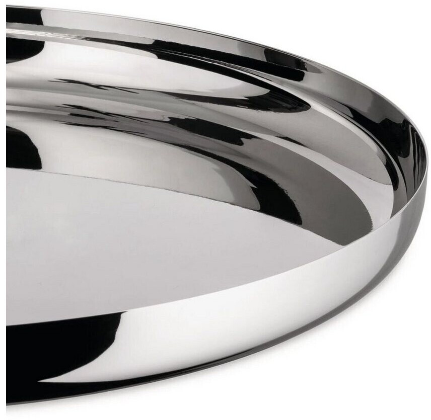 Vassoio Rotondo In Acciaio Inox Oro 28 Cm - Altezza 1,1 Cm - Multiuso Per Esposizione Gioielli, Cosmetici O Decorazione