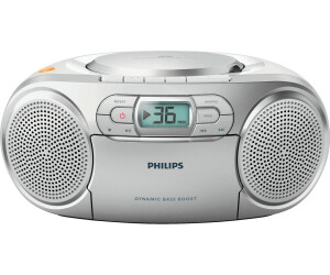 Philips AZ127/12 Reproductor de CD Portátil, Radio CD (Radio FM, Pletina de  Casete, Refuerzo Dinámico de Graves, Entrada de Audio), Plateado :  : Electrónica