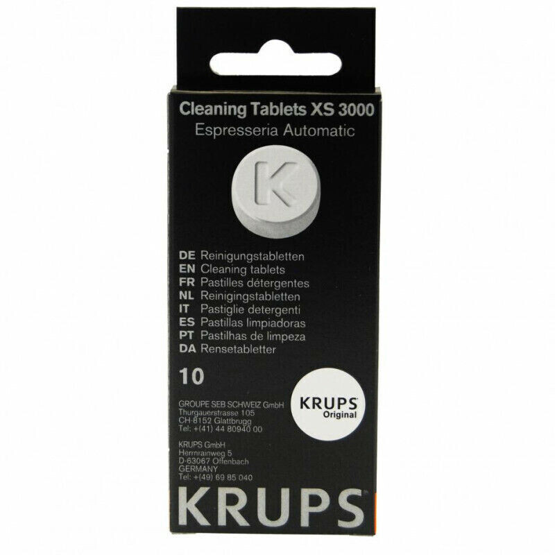 Krups XS300010 Pastillas limpiadoras para máquinas de café súper  automáticas, pack de 10 pastillas 