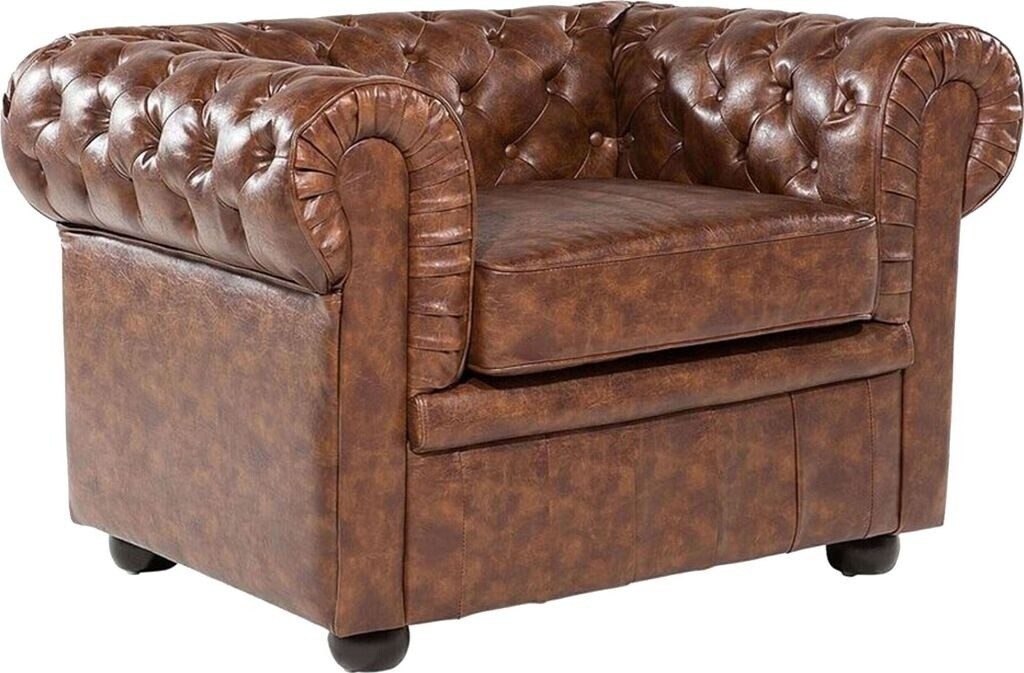 Beliani Fauteuil en cuir Chesterfield