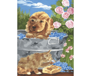 Royal & Langnickel Painting By Numbers Kit - Bathtime Friends Puppy And Kitten