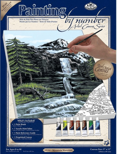 Royal & Langnickel Painting by Numbers Artist Canvas Mountain Waterfall