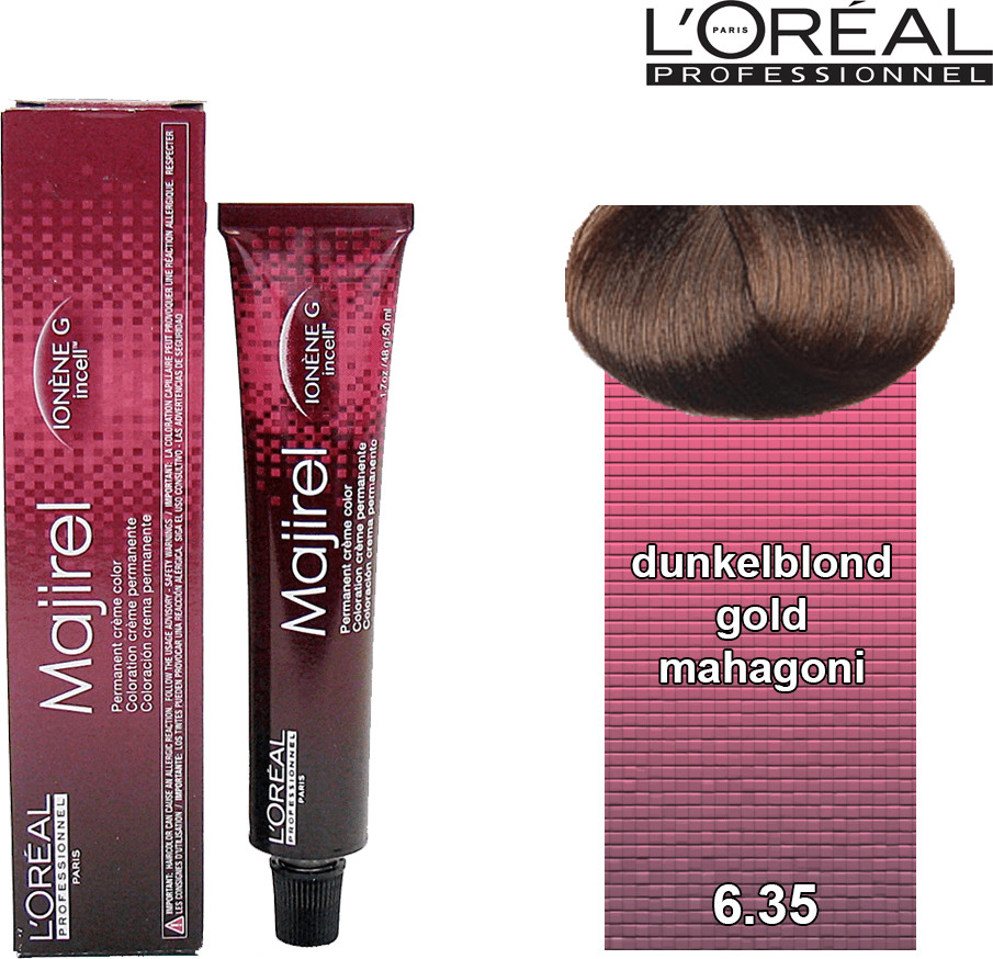 L'Oréal Majirel 6,35 Dark Golden Mahogany Blonde Hair Colour (50 ml) a €  8,44 (oggi)
