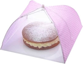 Kitchen Craft KCCOVPOLLRG Sweetly Does It 42cm Pink Polka Dot Umbrella Cake Cover