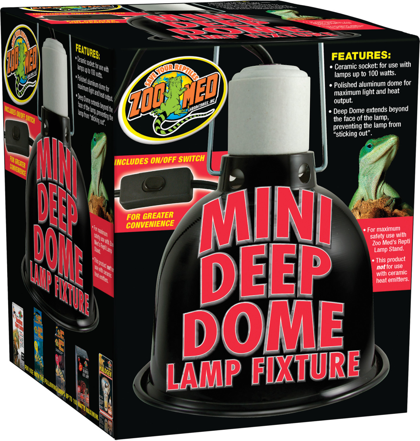 Zoo Med Mini Deep Dome Lamp Fixture (LF-18)