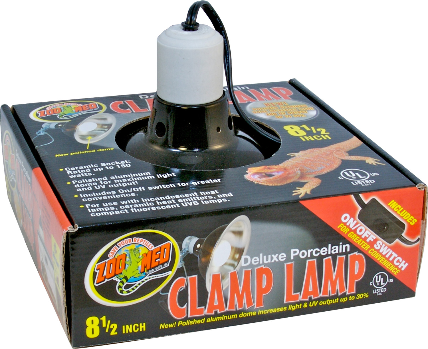 Zoo Med Deluxe Porcelain Clamp Lamp 22 cm (LF-12E)
